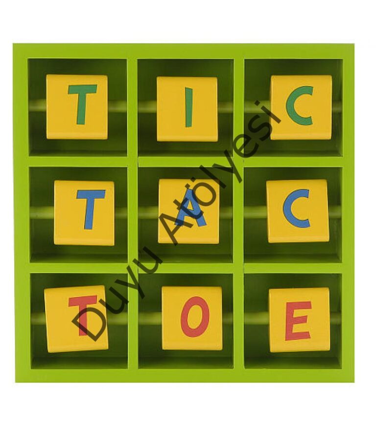Wooden Flip Tic Tac Toe Game - Garden ( Ahşap Çevirmeli 3 Taş Oyunu ) - Görsel 1
