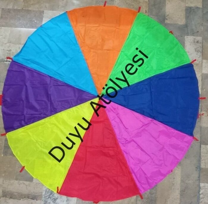 Orff Paraşüt  Oyunu 8 renk Orijinal Gökkuşağı - Görsel 1